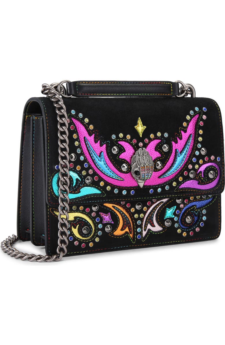 Kurt Geiger London Shoreditch Western Leather Crossbody Bag, Alternate, color, Charcoal