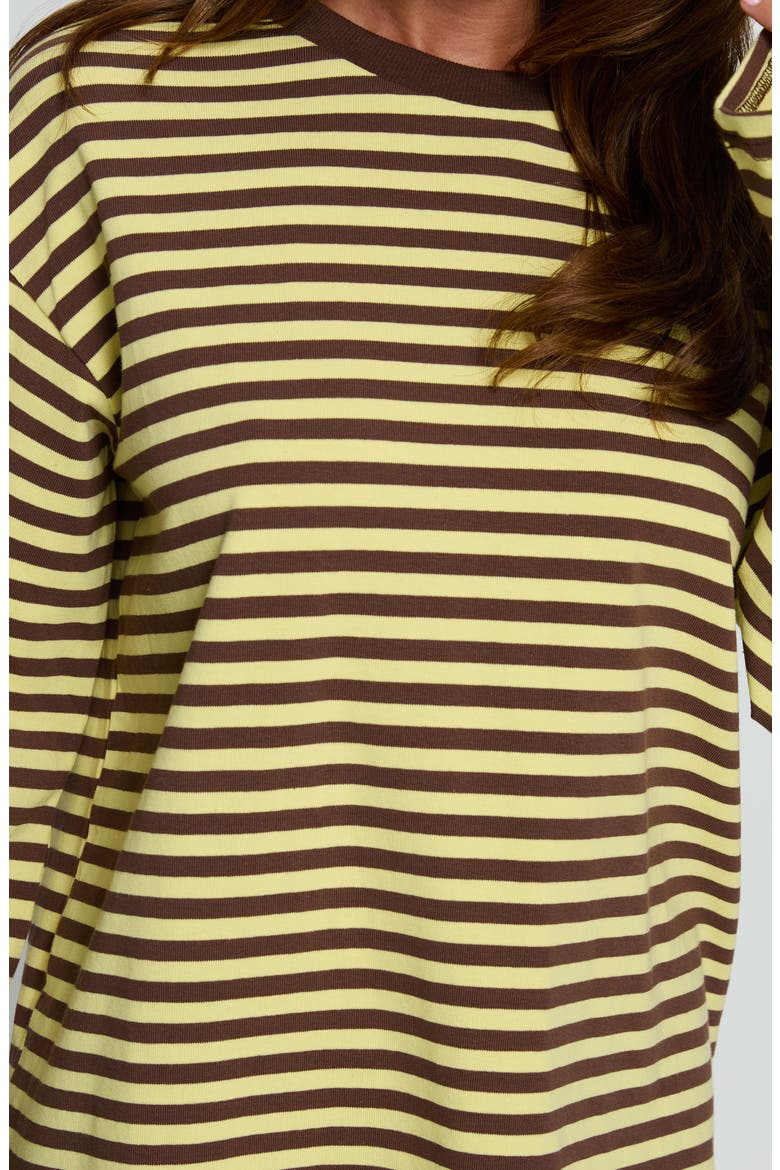 Settle Down Stripe Oversize T-Shirt, Alternate, color, BROWN