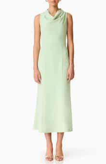 Jamie Cowl Neck Crepe Cocktail Dress