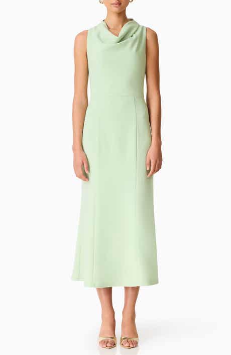 Jamie Cowl Neck Crepe Cocktail Dress