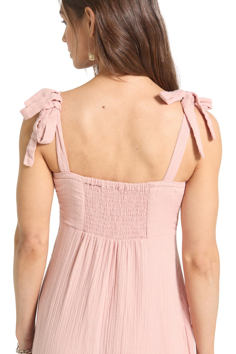 The Tie Strap Sleeveless Midi Dress, Alternate, color, SILVER PINK