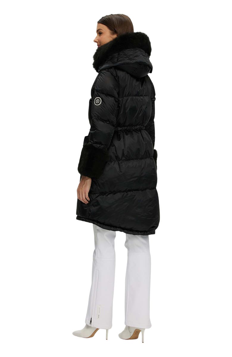 GORSKI Apres-Ski Jacket With Lamb Hood Trim & Cuffs, Alternate, color, Black/Black