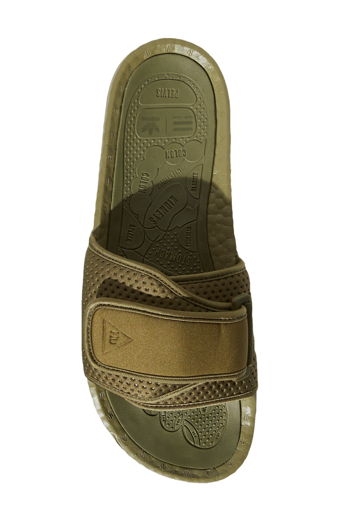 adidas x Pharrell Williams Boost Sport Slide, Alternate, color, OLIVE CARGO