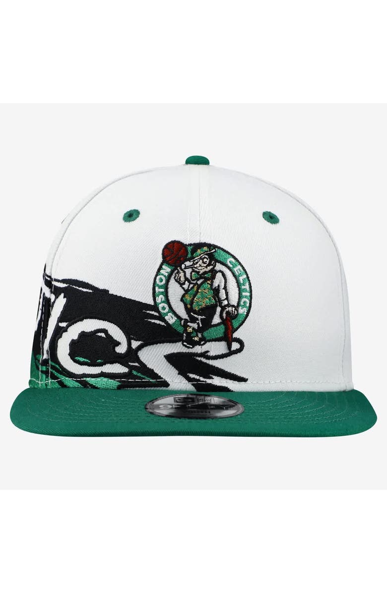 New Era Youth New Era White/Kelly Green Boston Celtics Swept 9FIFTY Snapback Hat, Alternate, color, White