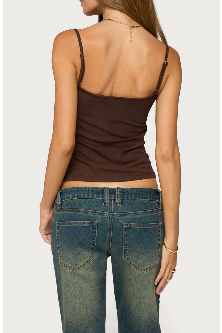 Shakked Sequin Stretch Cotton Camisole, Alternate, color, BROWN