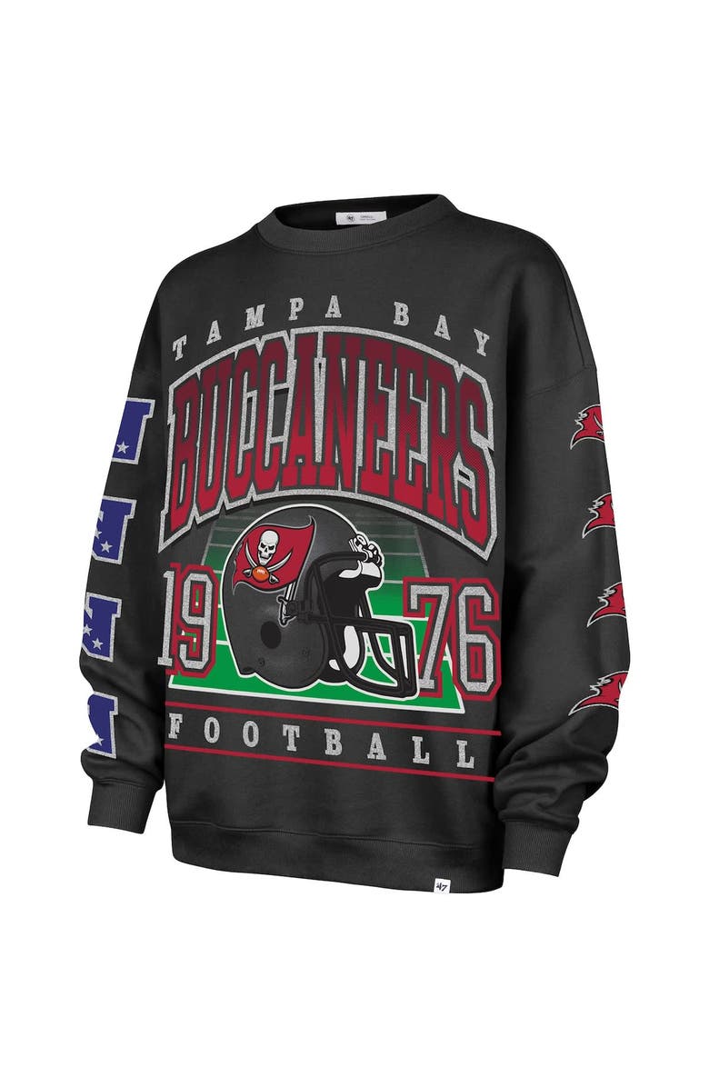 '47 Women's '47 Charcoal Tampa Bay Buccaneers Go Big Oversized Pullover Sweatshirt, Alternate, color, Charcoal