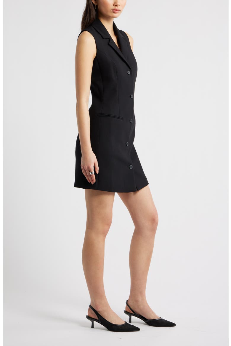 Icon Twill Sleeveless Blazer Dress, Alternate, color, BLACK
