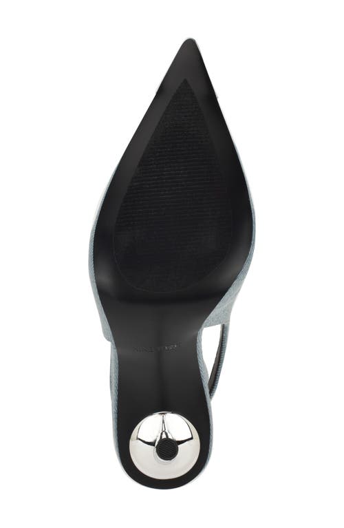 Shop Nine West Monroh Pointed Cap Toe Pump In Light Blue