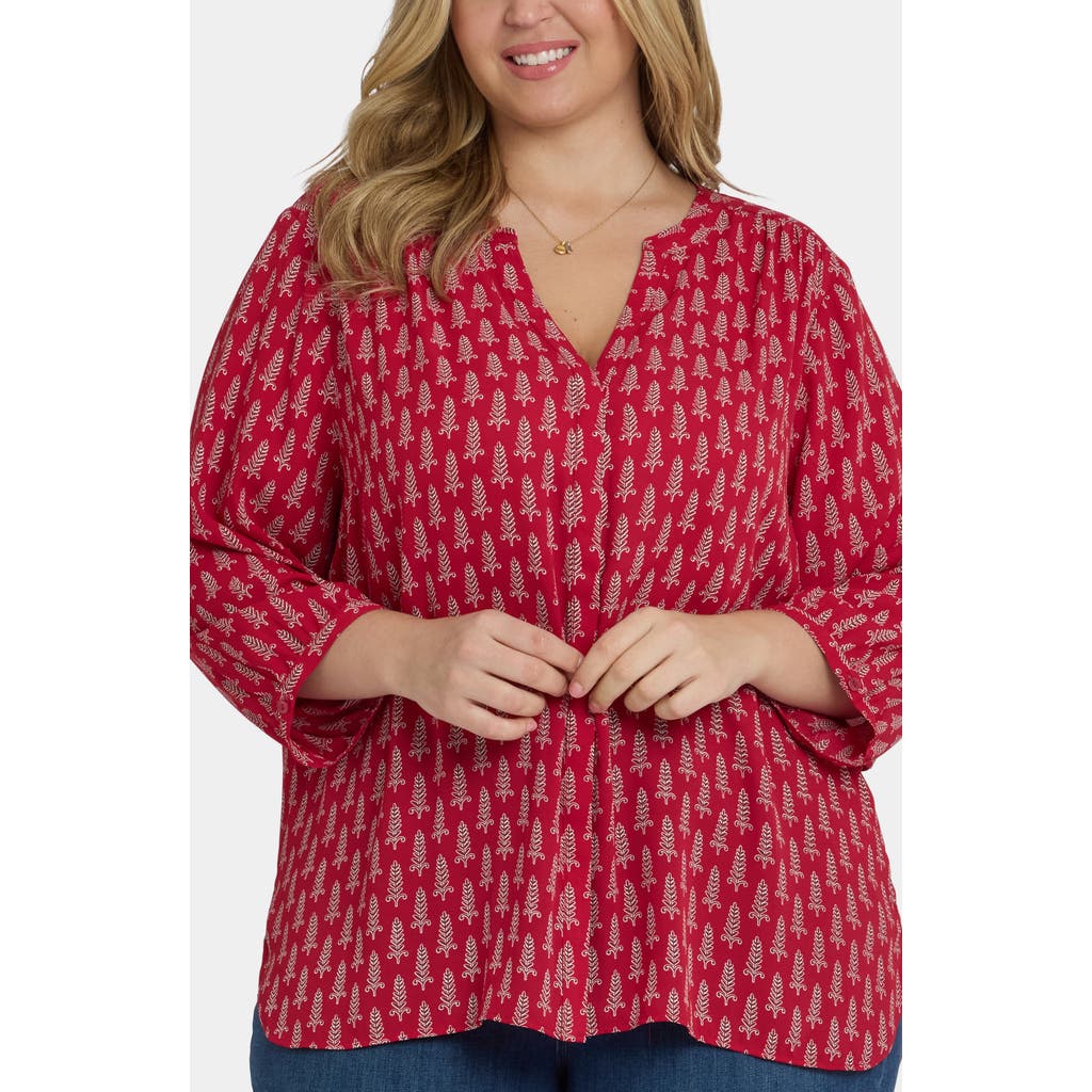 Nydj Pintuck Top In Red