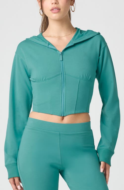 Florence By Mills Corset Zip Hoodie In Green