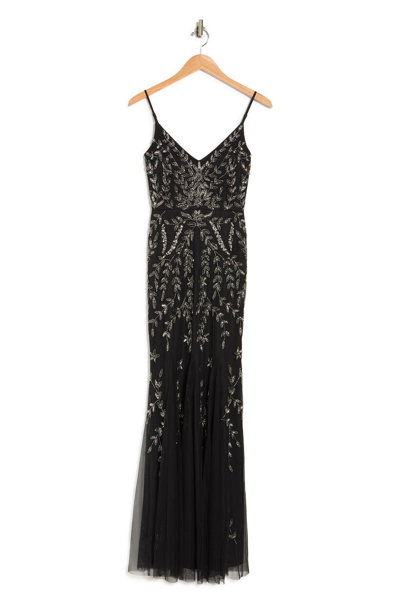 Marina Beaded V-Neck Gown, Alternate, color, 