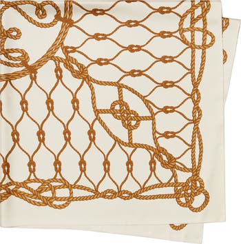 TORY BURCH｜SCARVES (ROPE LOGO SILK SQUARE (157356-650)) Tory Burch Rope Logo Oversize Silk Scarf | Nordstrom