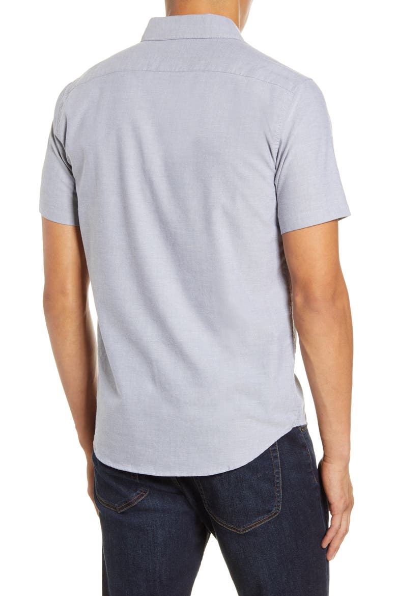 That'll Do Solid Short Sleeve Button-Down Shirt, Alternate, color, PAVEMENT