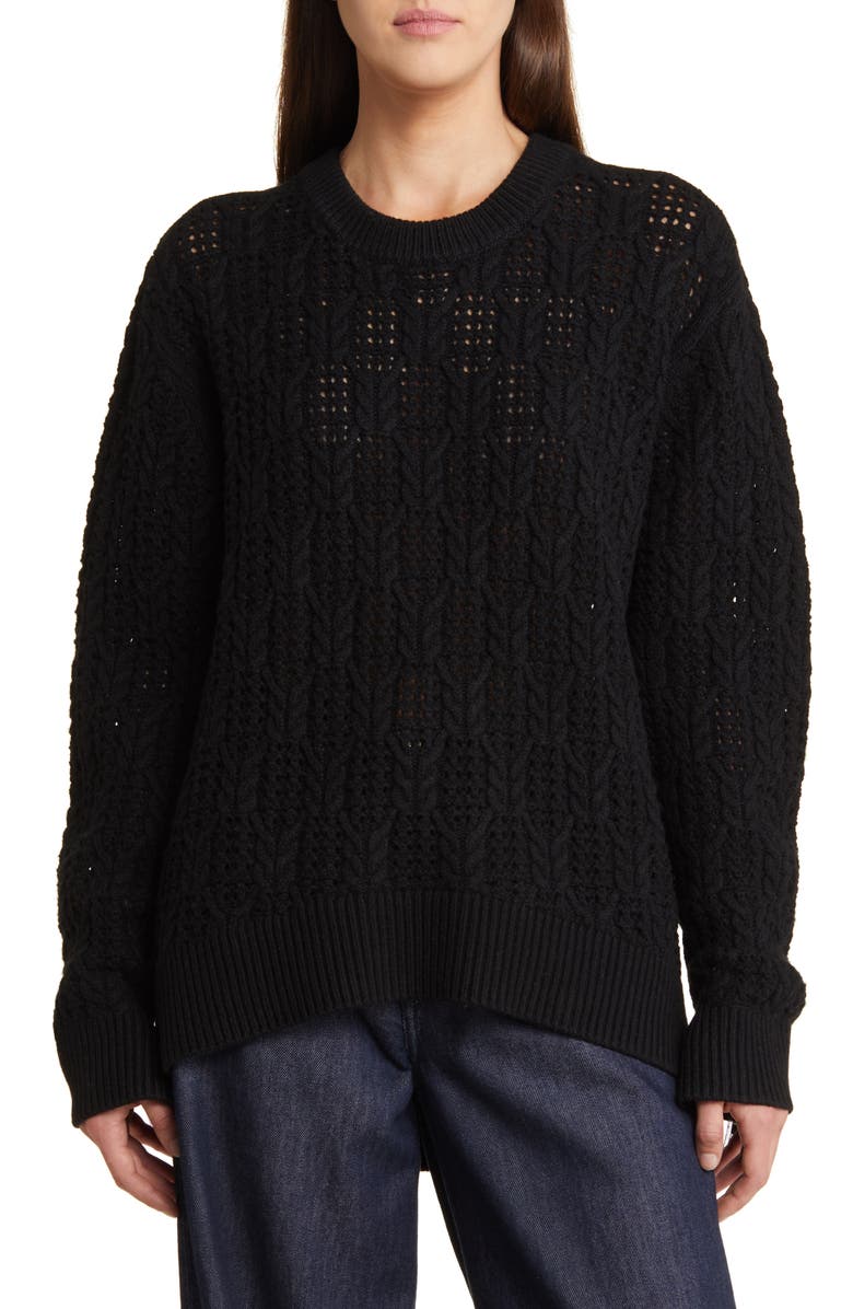 rag & bone Divya Cable Stitch Wool Sweater, Main, color,