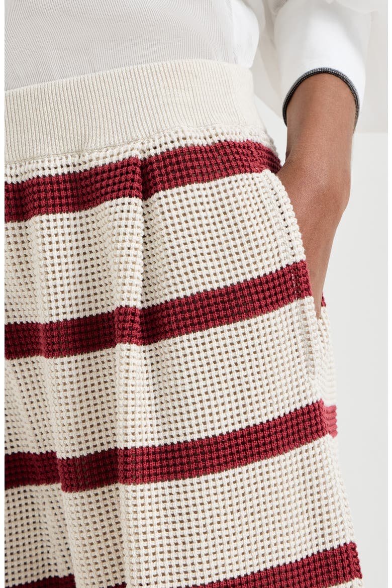Cotton net knit Bermuda shorts, Alternate, color, Bordeaux