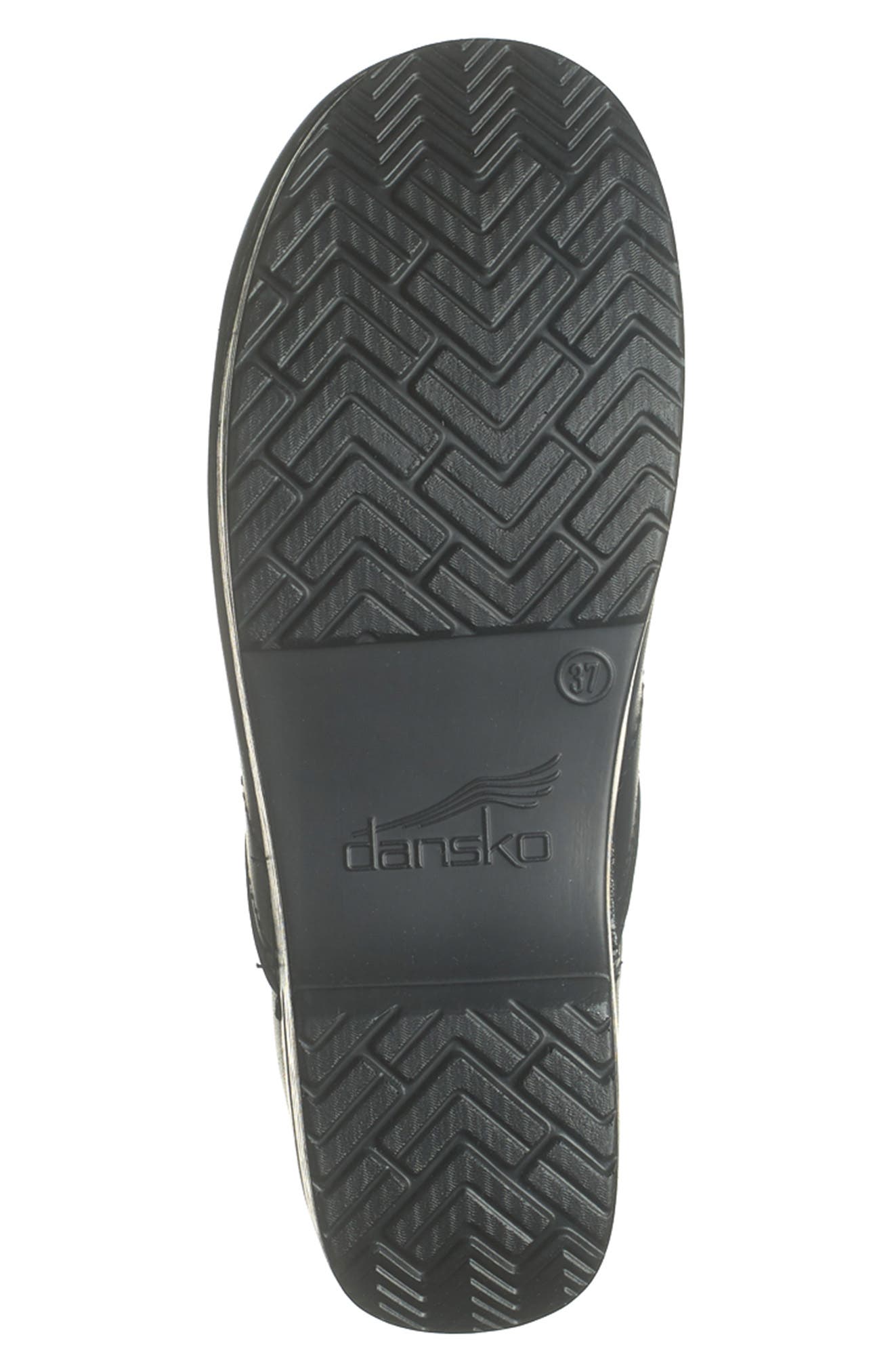 Dansko Professional Black Leather Clog, Alternate, color, Black