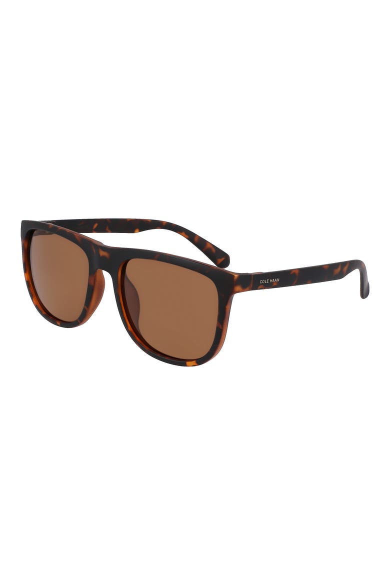 58mm Plastic Rounded Square Polarized Sunglasses, Alternate, color, TORTOISE