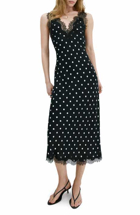 Lace Detail Polks Dot Dress