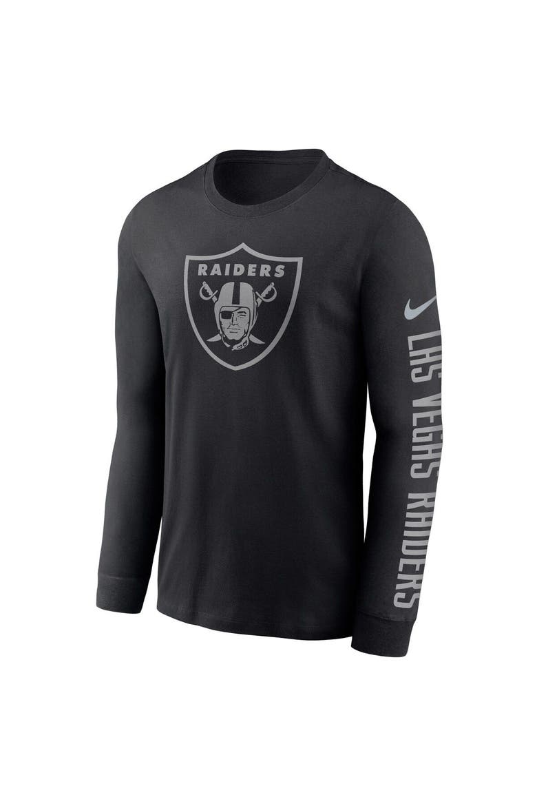 Men's Nike Black Las Vegas Raiders RFLCTV Name and Logo T-Shirt, Alternate, color, Black