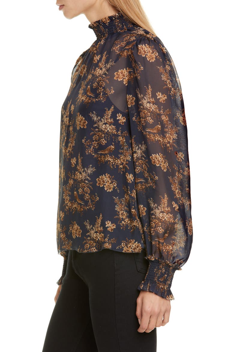 The Willa Silk Blouse, Alternate, color, TOILE PRINT