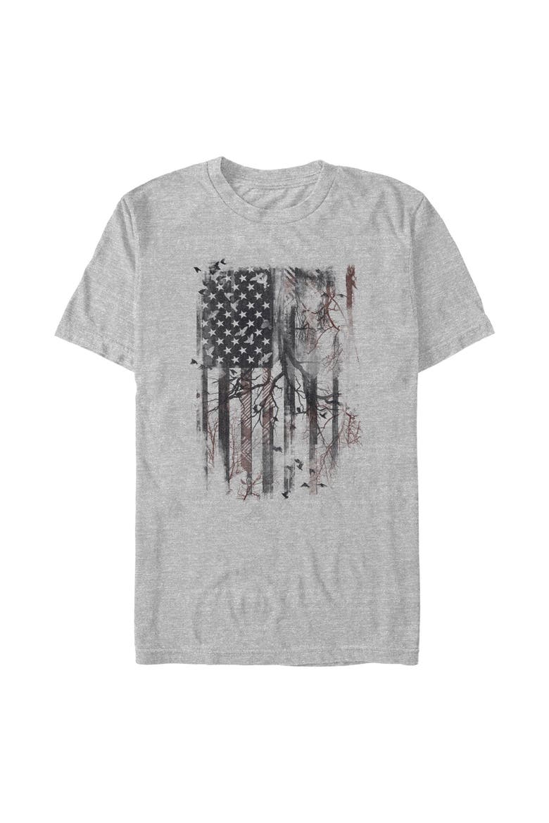 Men's Lost Gods American Flag Abstract Art  Graphic T-Shirt, Main, color, Athletic Heather