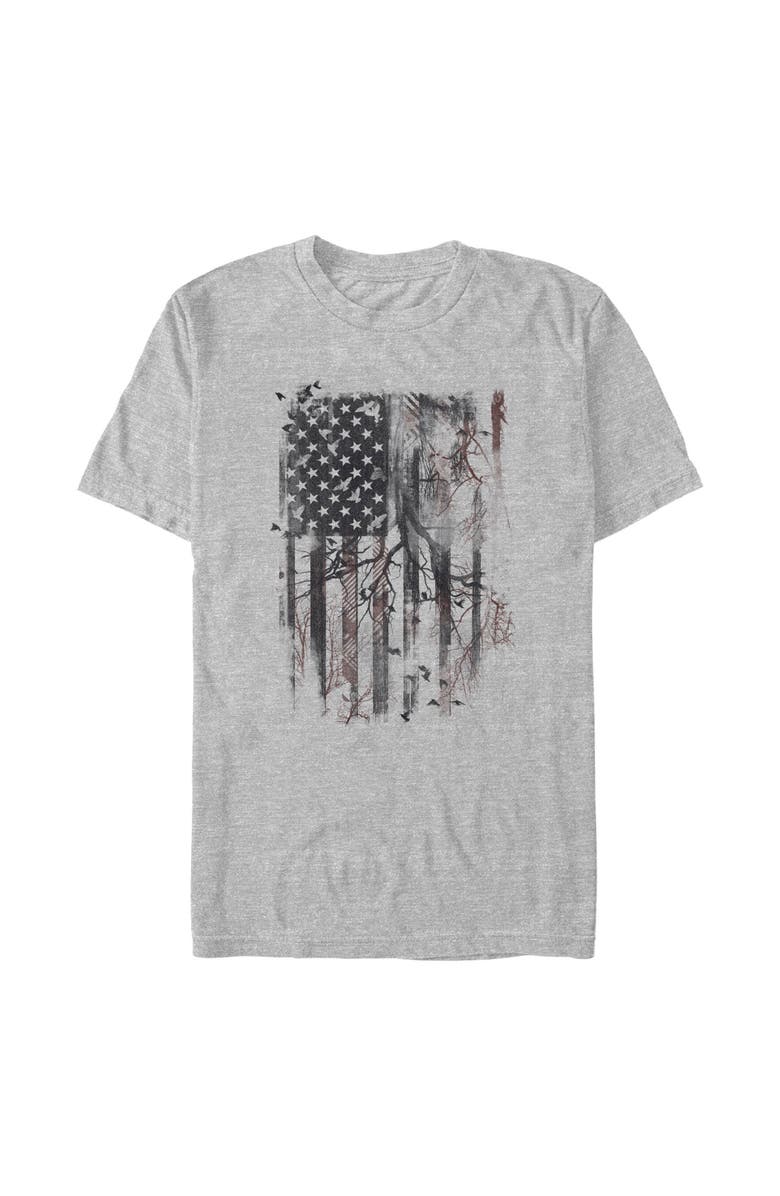 Lost Gods Men's Lost Gods American Flag Abstract Art  Graphic T-Shirt, Main, color, Athletic Heather