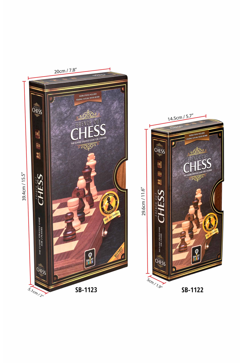 French Cut Chess Set, Alternate, color, Brown
