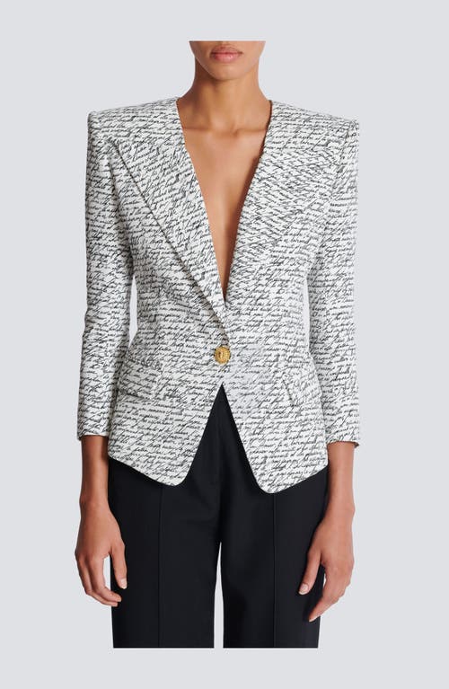 Shop Balmain 1-button Jacket With "love Letter" Print