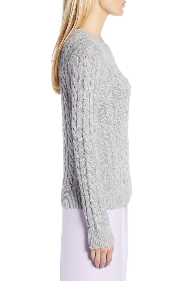 x Atlantic-Pacific Cable Sweater, Alternate, color, GREY HEATHER