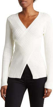 PATRIZIA LUCA Wrap Ribbed Sweater