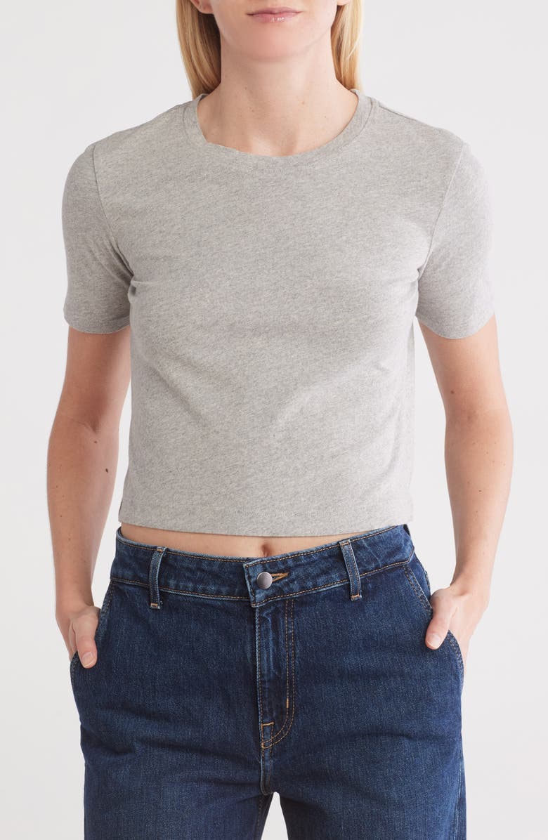 L'AGENCE Donna Crewneck Crop T-Shirt, Main, color,