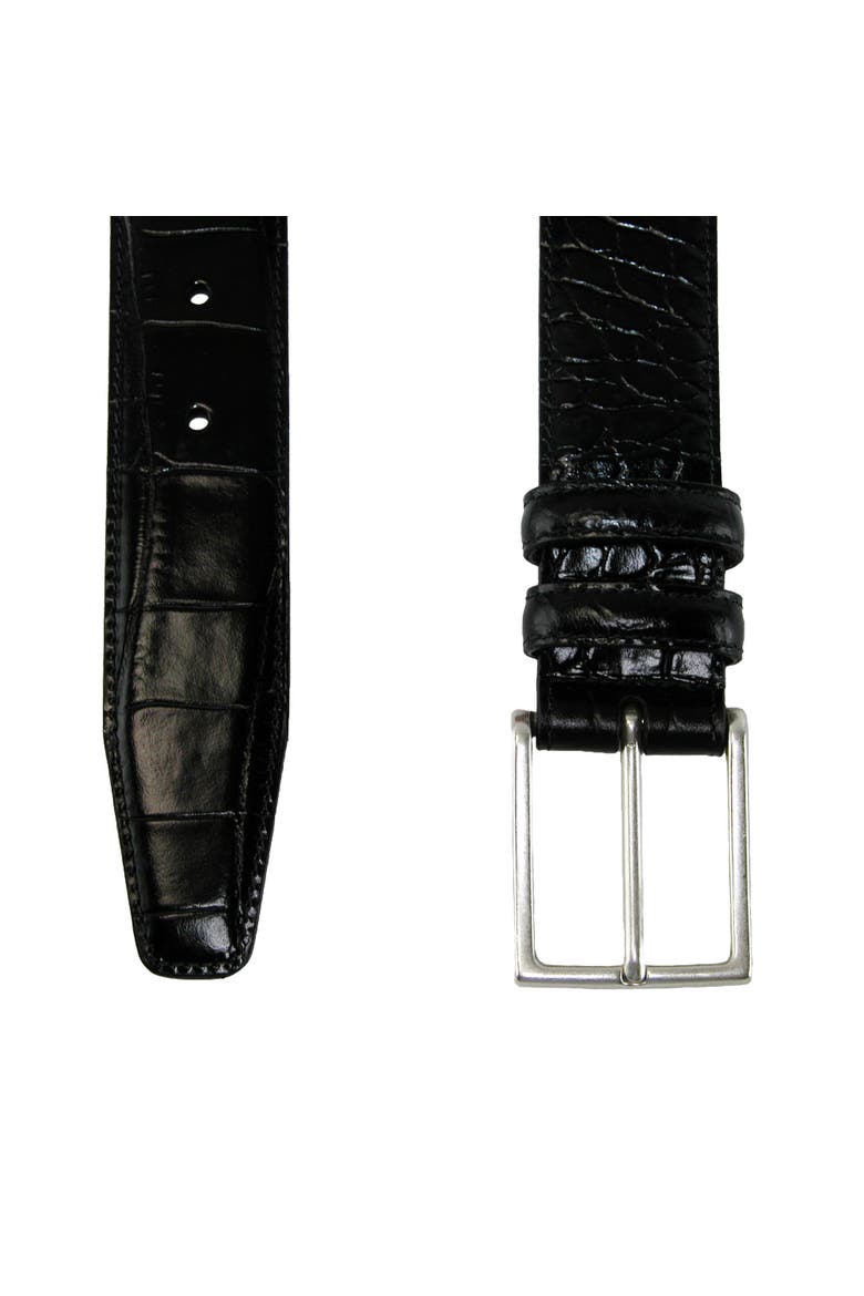 Men's Country Polo Bella Croc Print Belt, Alternate, color, Dark Brown