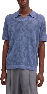 NN07 Ryan Floral Pointelle Jersey Polo