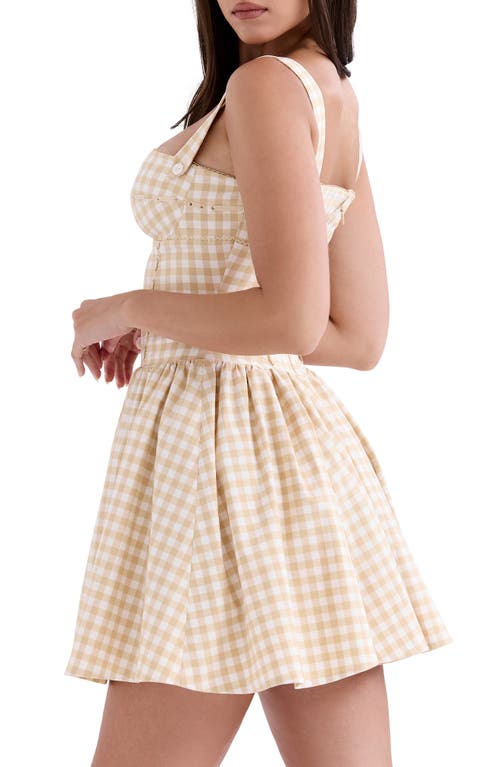 House Of Cb Isadora Sleeveless Fit & Flare Minidress In Neutral