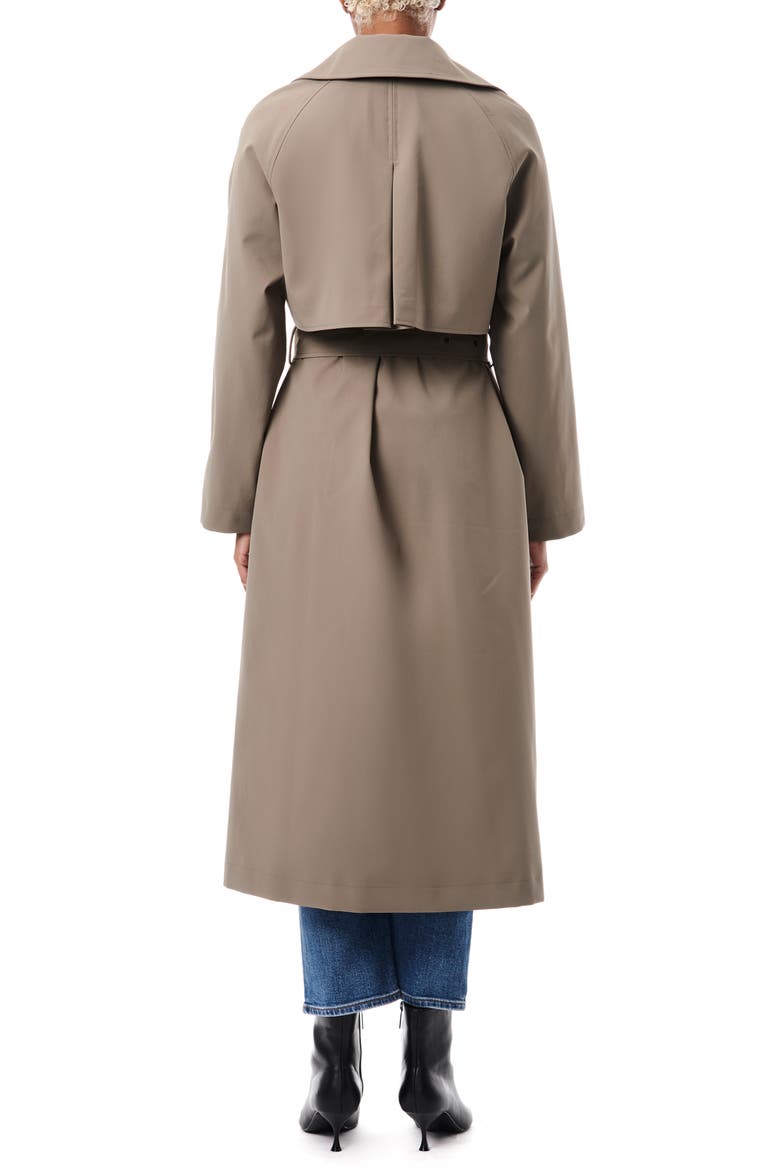 Double Breasted Trench Coat, Alternate, color, SMOKE
