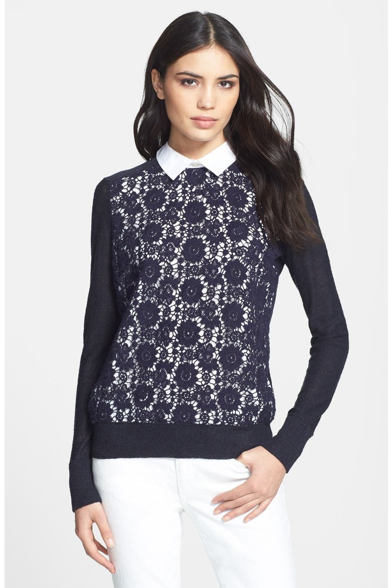 'Sandy' Crewneck Sweater, Main, color, MEDIUM NAVY