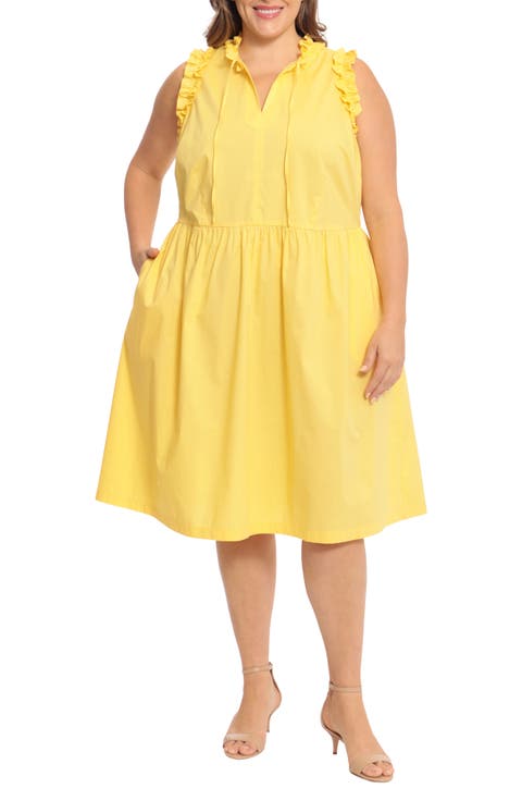 Solid Poplin Trapeze Dress (Plus Size)
