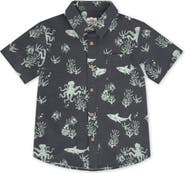 Feather 4 Arrow Kids' Ocean Print Short Sleeve Button-Up Shirt