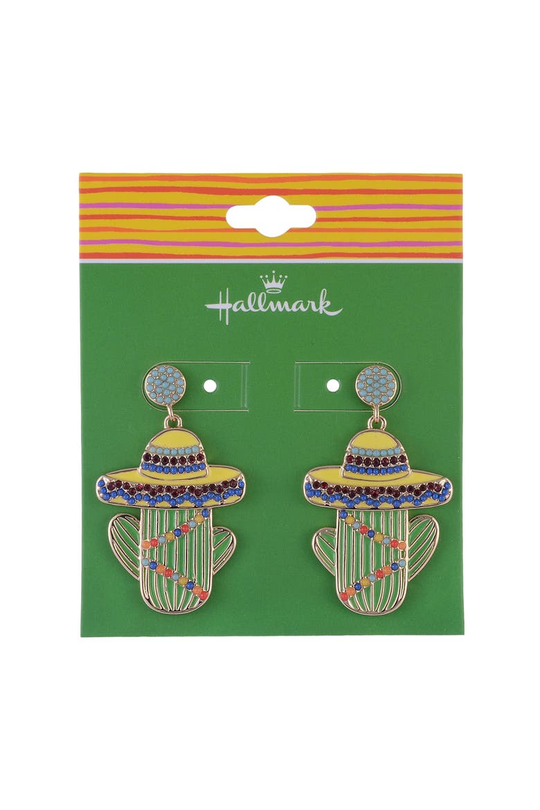 Sombrero Cactus Stone Earrings, Alternate, color, Green