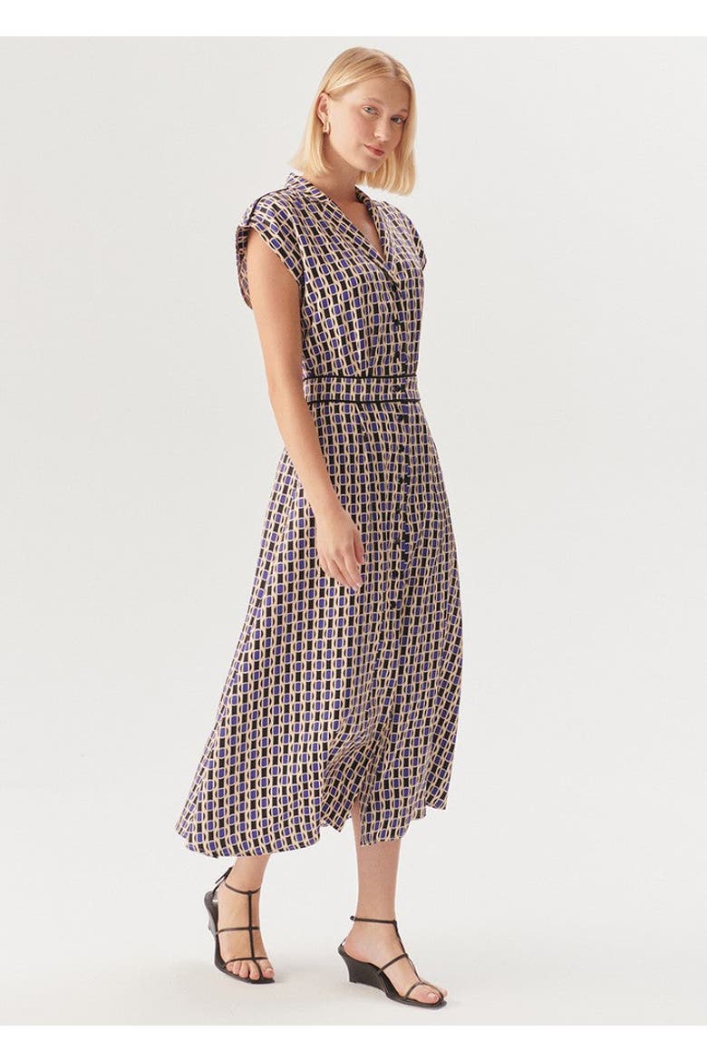 Aitana Midi Dress, Alternate, color, Blue Patterned