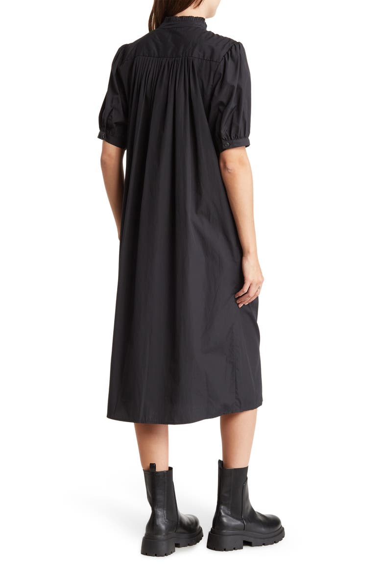 Jordan Cotton Midi Shirtdress, Alternate, color, BLACK