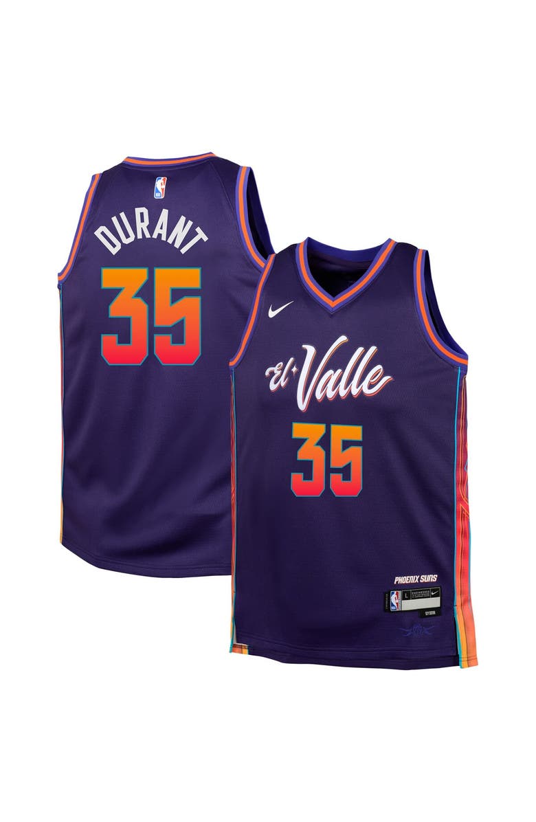 Nike Youth Nike Kevin Durant Purple Phoenix Suns  Swingman Replica Jersey - City Edition, Main, color, 
