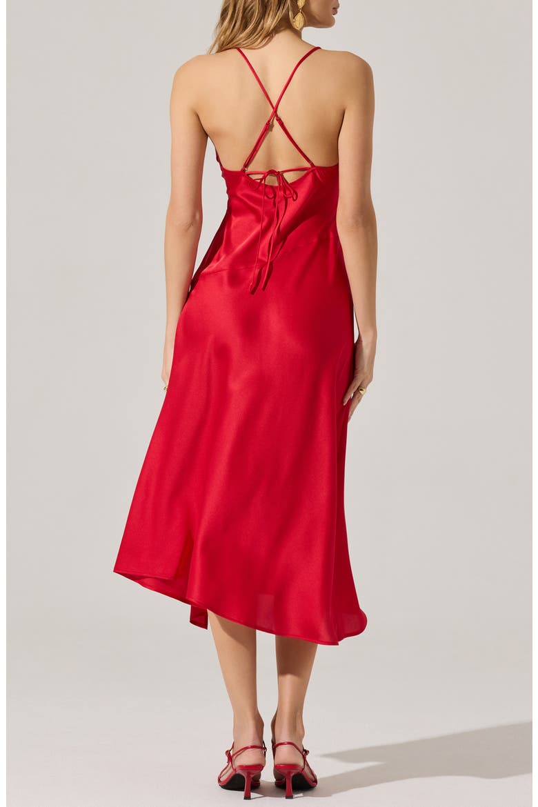 Cowl Neck Slipdress, Alternate, color, RED
