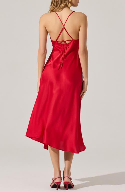 Astr The Label Cowl Neck Slipdress In Red