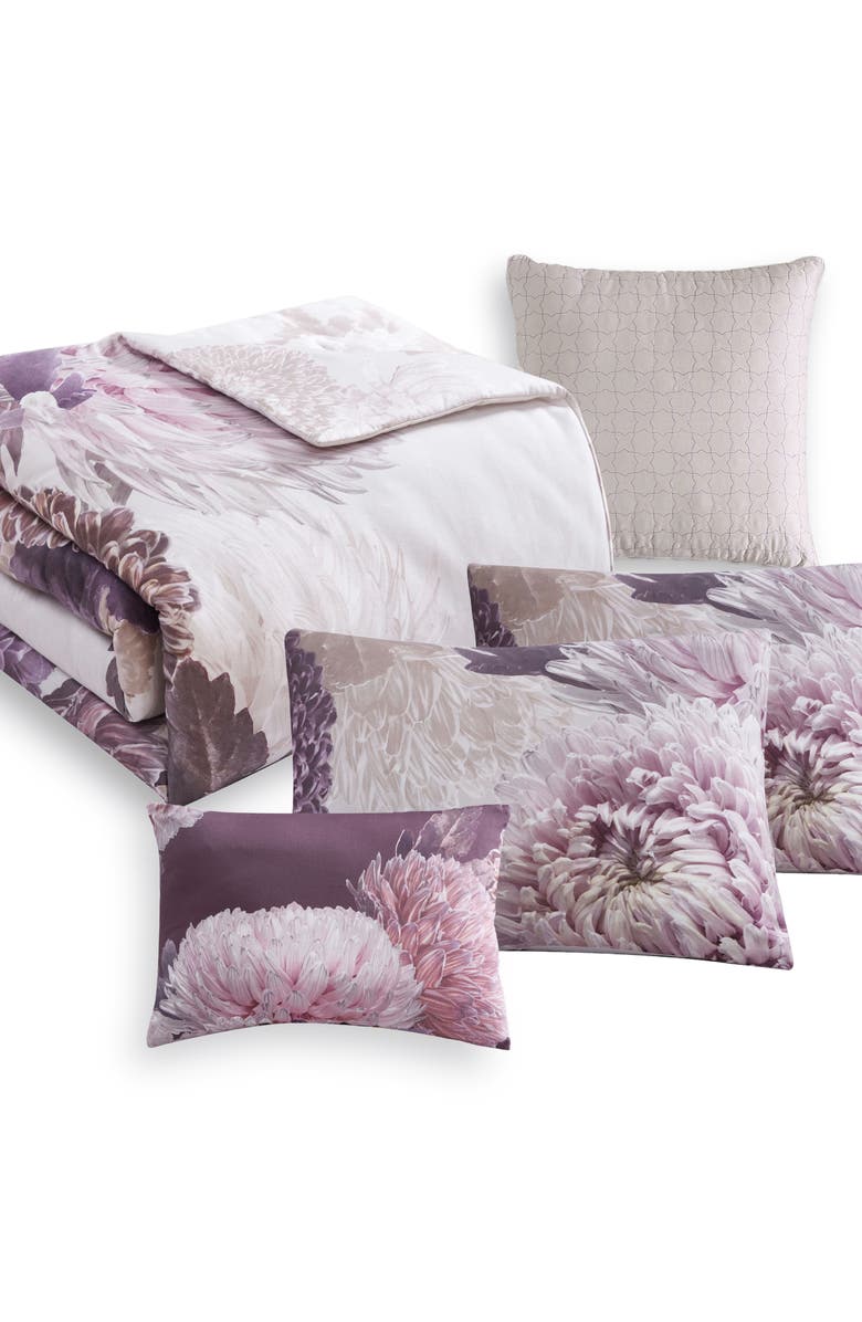 Bebejan Dahlia Purple 5-Piece Reversible Comforter Set, Alternate, color, Purple