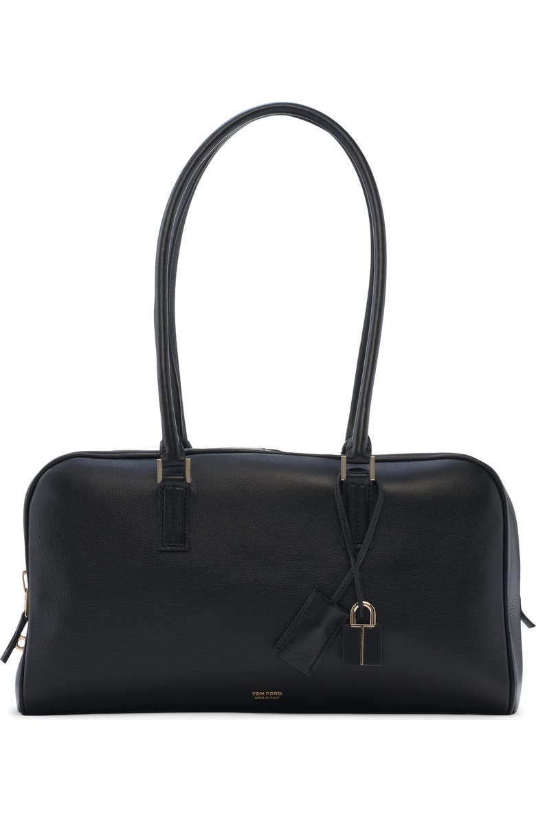 TOM FORD Small Leather Bowling Bag, Main, color, Black