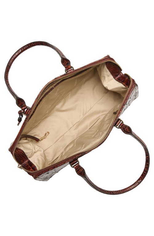 Brahmin Sophia Croc Embossed Leather Satchel In Brown