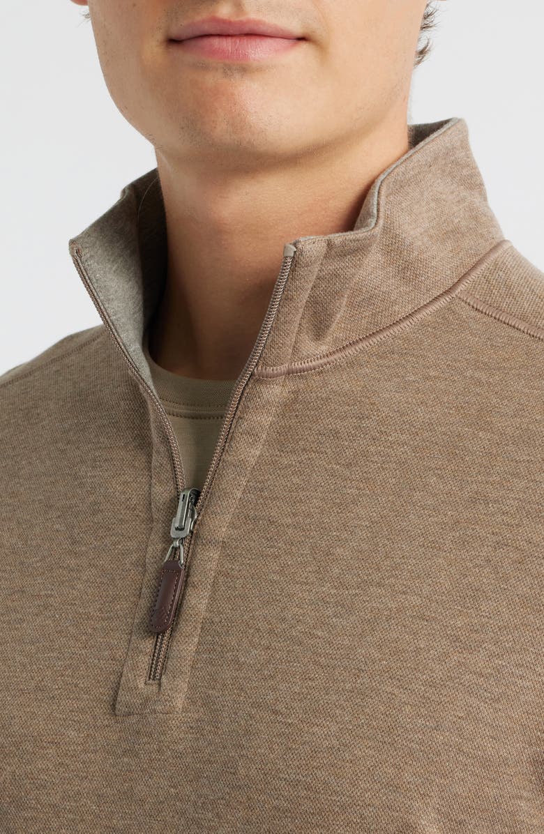 Johnston & Murphy Icon Reversible Quarter Zip, Alternate, color, Oatmeal/ Light Gray
