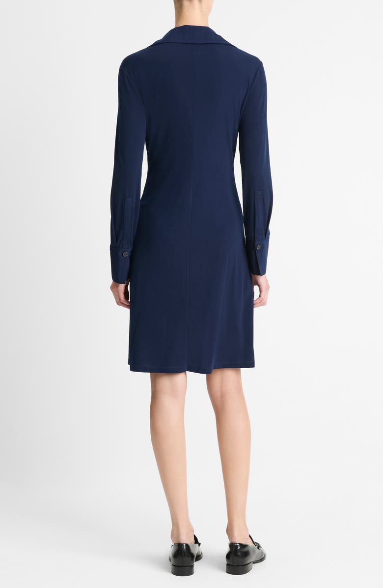 Vince Long Sleeve Polo Dress, Alternate, color, Navy