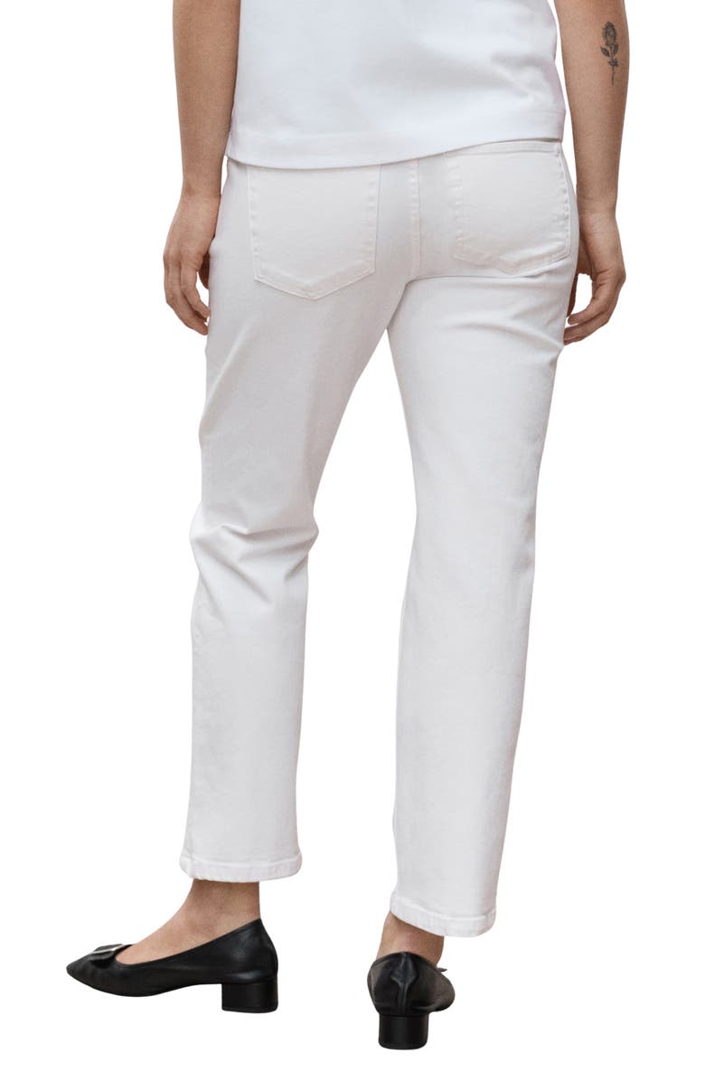 MANGO Over the Bump Maternity Straight Leg Jeans, Alternate, color, White
